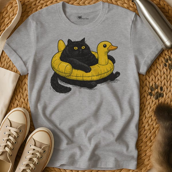 MewTee Gray / S Swimming Cat Tee