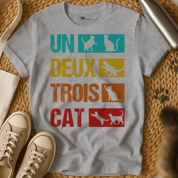 MewTee Gray / S Un Deux Trois Cat Shirt | Cat Tee