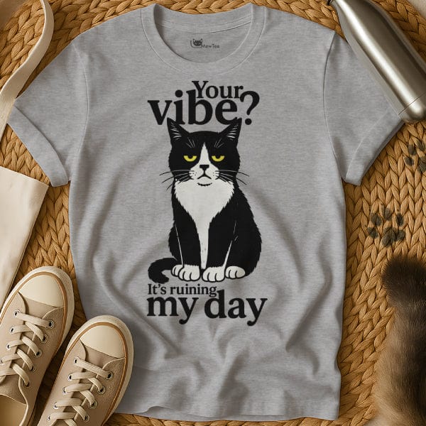 MewTee Gray / S Vibe T Shirt | Cat Tee