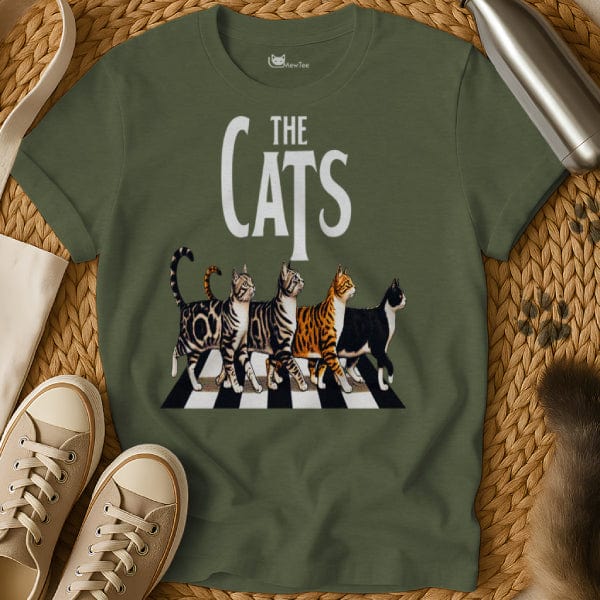 MewTee Military Green / S Abbey Road Shirt | Cat Tee