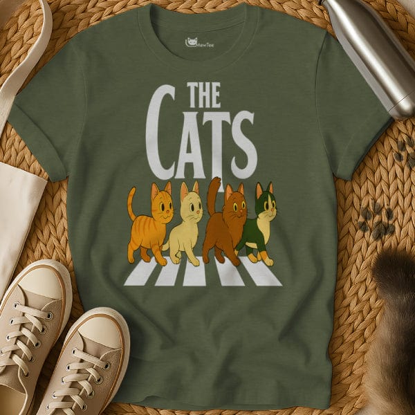 MewTee Military Green / S Abbey Road T Shirt | Cat Tee