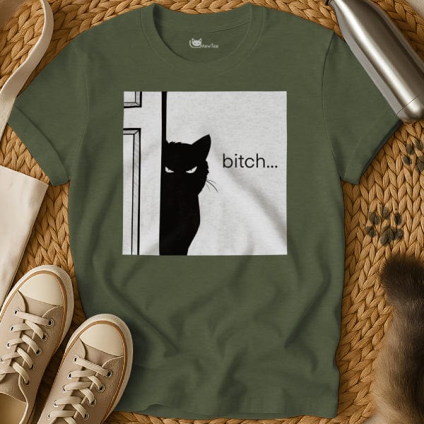 MewTee Military Green / S Bitch Shirt | Cat Tee