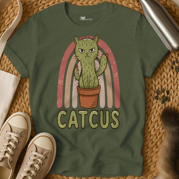 MewTee Military Green / S Cactus Shirt | Cat Tee
