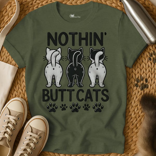 MewTee Military Green / S Cat Butt Shirt | Cat Tee
