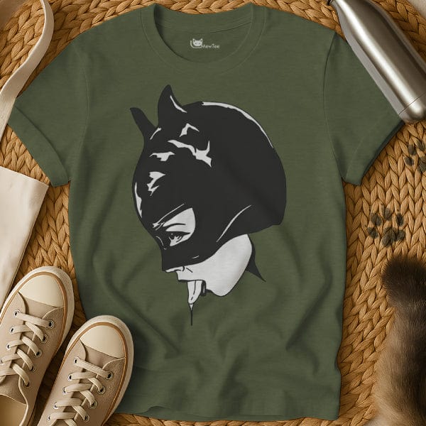 MewTee Military Green / S Catwoman Shirt | Cat Tee