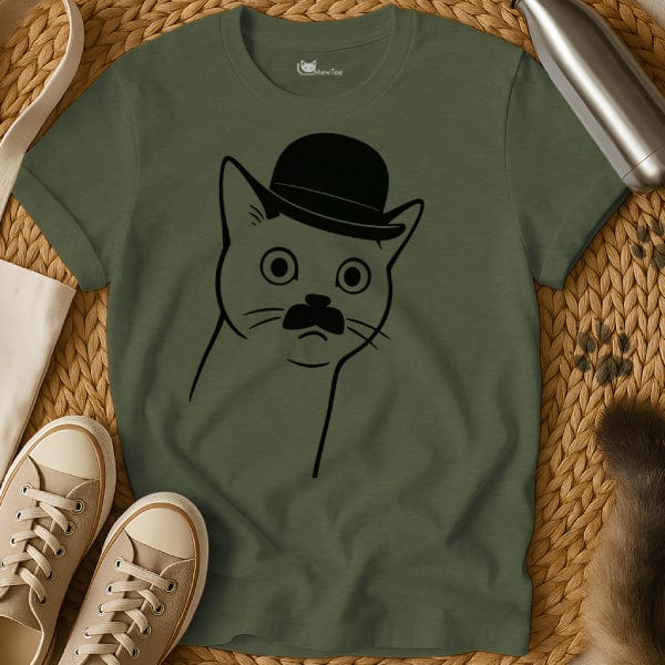 MewTee Military Green / S Charlie Chaplin Shirt | Cat Tee