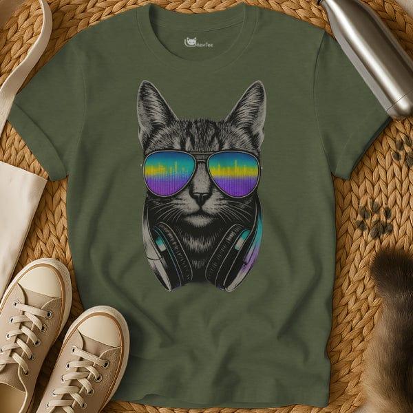 MewTee Military Green / S Cool Cat Shirt | Cat Tee