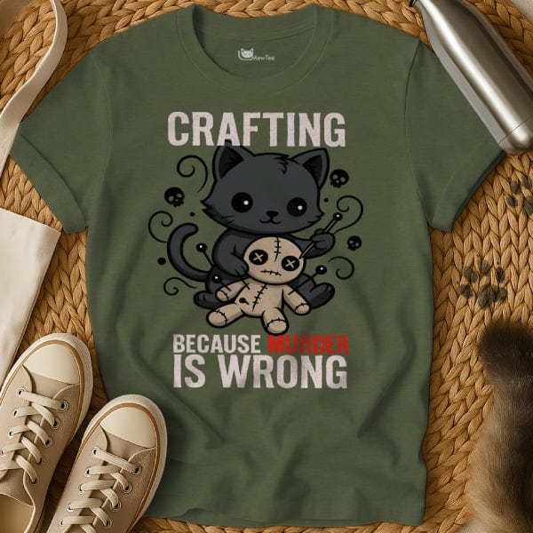 MewTee Military Green / S Crafting Shirt | Cat Tee