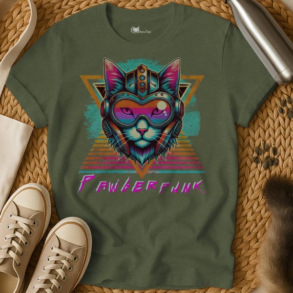 MewTee Military Green / S Cyberpunk Shirt | Cat Tee