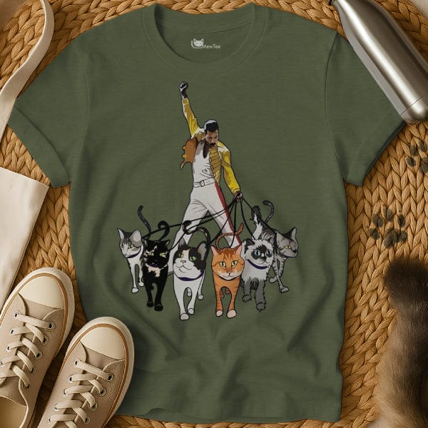 MewTee Military Green / S Freddie Mercury Shirt | Cat Tee