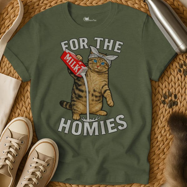 MewTee Military Green / S Homies Shirt | Cat Tee