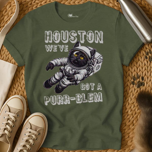 MewTee Military Green / S Houston Shirt | Cat Tee