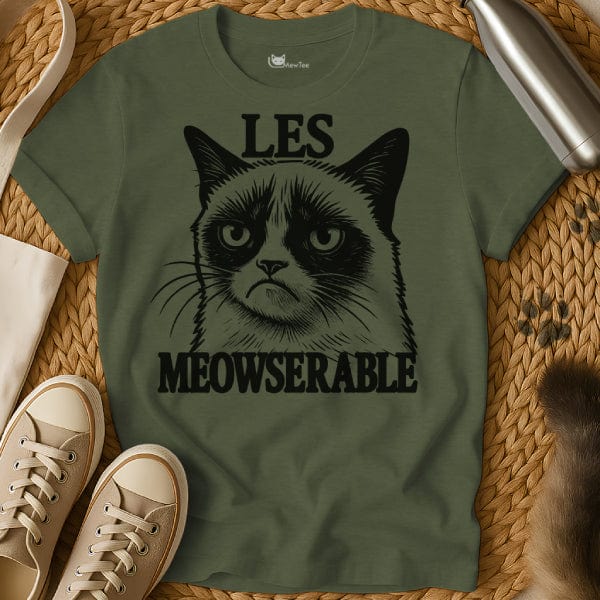 MewTee Military Green / S Les Miserables Shirt | Cat Tee