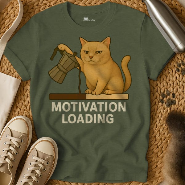 MewTee Military Green / S Motivation Shirt | Cat Tee