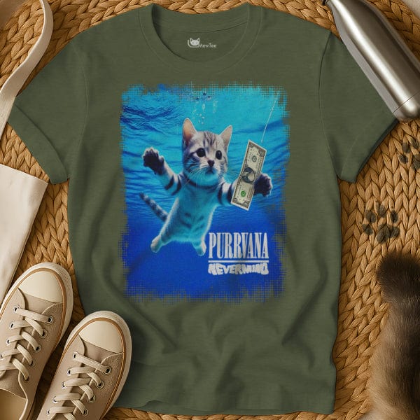 MewTee Military Green / S Nirvana Nevermind Shirt | Cat Tee