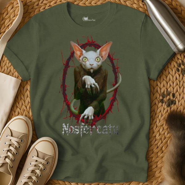MewTee Military Green / S Nosferatu Shirt | Cat Tee