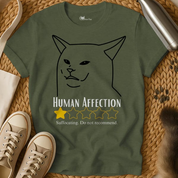MewTee Military Green / S One Star Review Shirt | Cat Tee