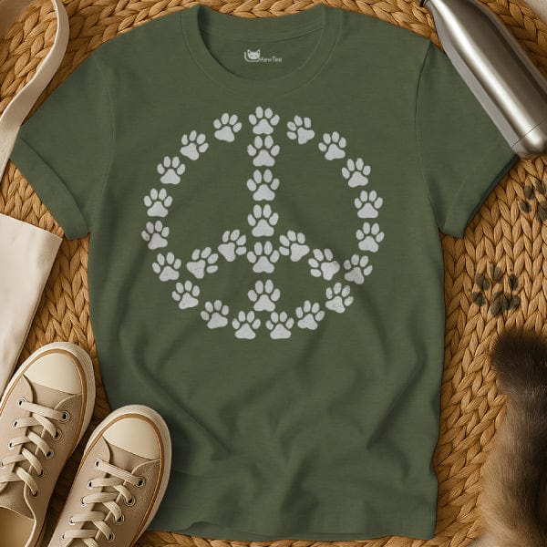 MewTee Military Green / S Peace Shirt | Cat Tee
