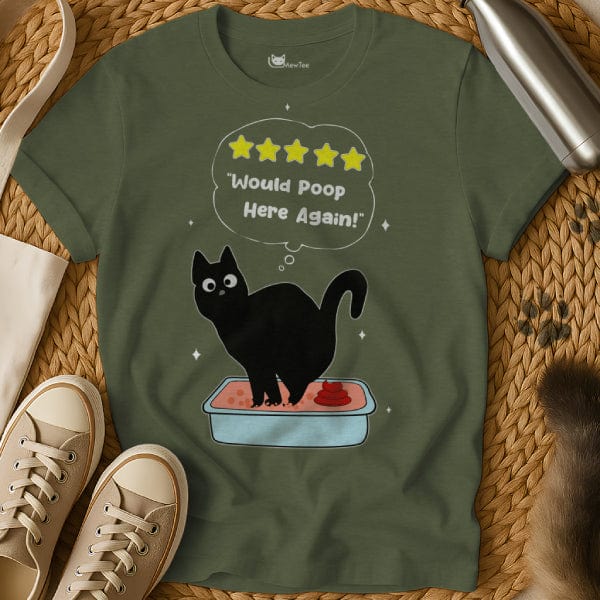 MewTee Military Green / S Poop Shirt | Cat Tee