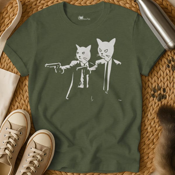 MewTee Military Green / S Pulp Fiction Vincent and Jules T Shirt