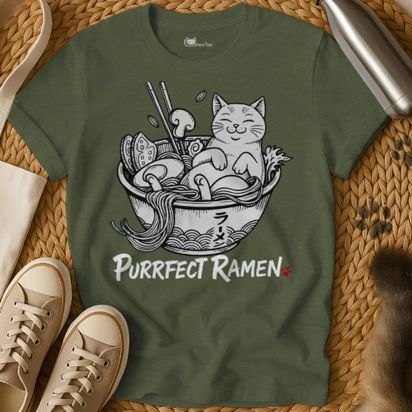 MewTee Military Green / S Purrfect Ramen Tee