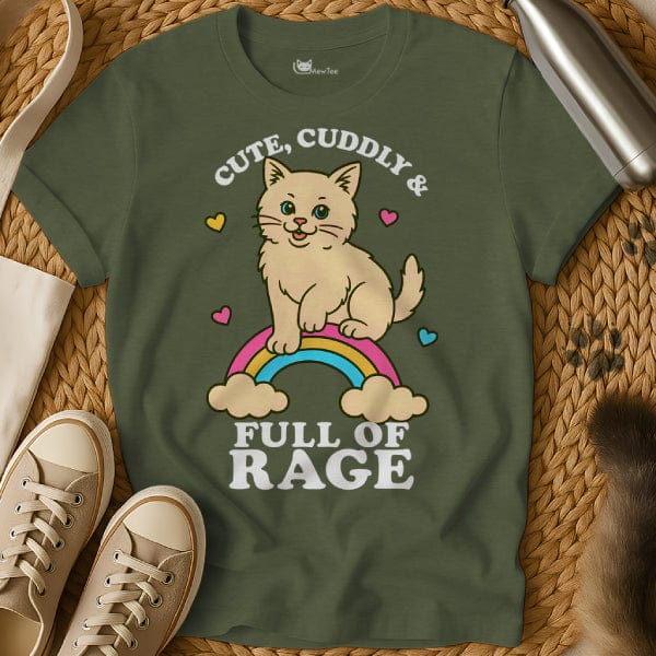 MewTee Military Green / S Rage T Shirt | Cat Tee
