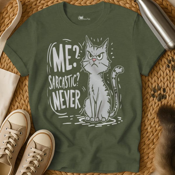 MewTee Military Green / S Sarcastic T Shirt | Cat Tee