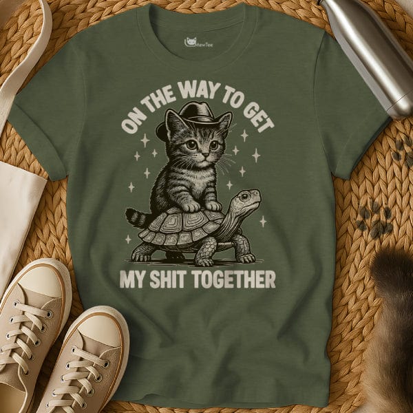 MewTee Military Green / S Shit Shirt | Cat Tee