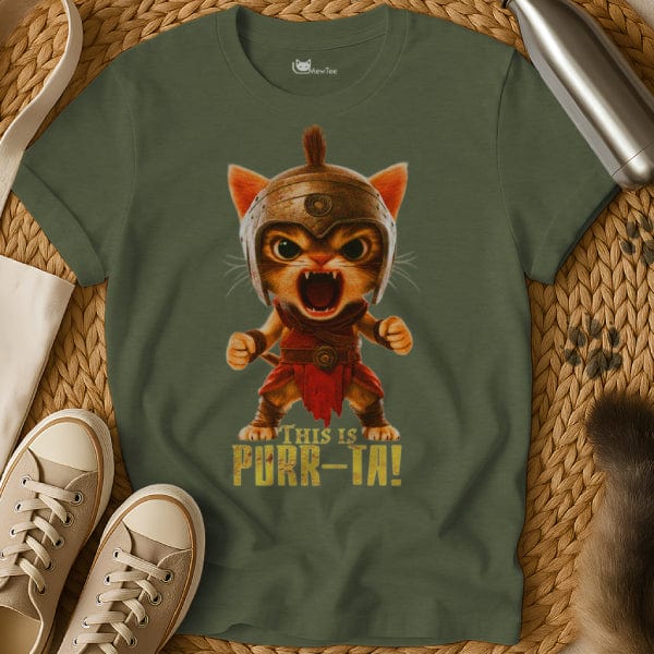 MewTee Military Green / S Spartan T Shirt | Cat Tee