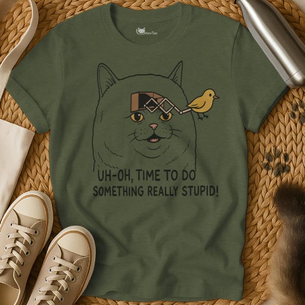 MewTee Military Green / S Stupid Shirt | Cat Tee