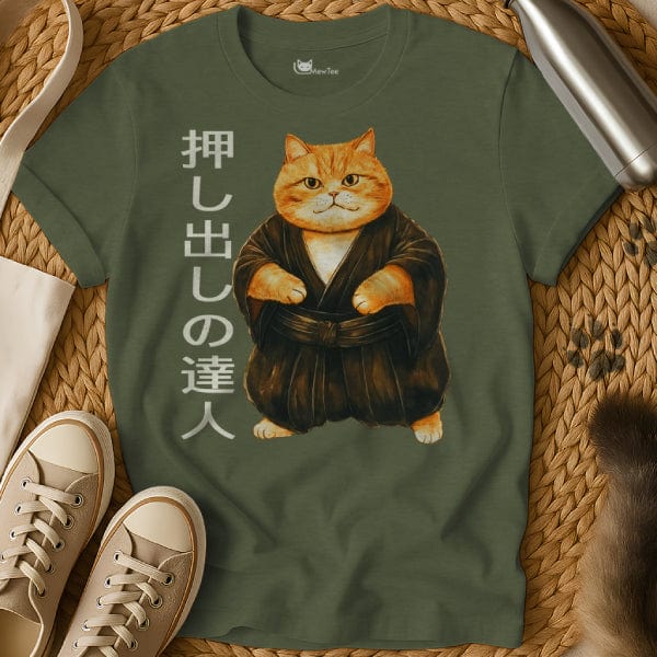 MewTee Military Green / S Sumo Cat Shirt | Cat Tee