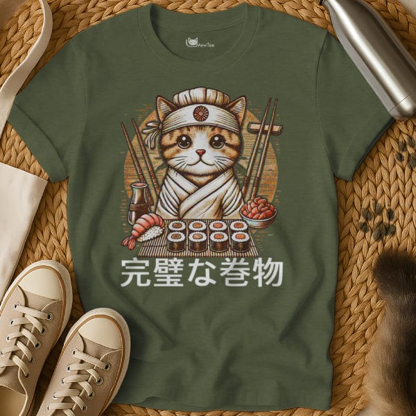 MewTee Military Green / S Sushi Shirt | Cat Tee