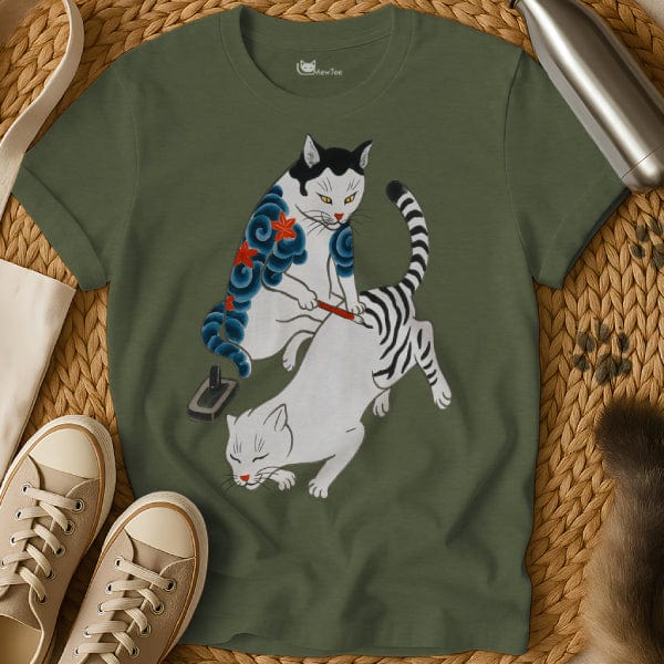 MewTee Military Green / S Tattoo Shirt | Cat Tee