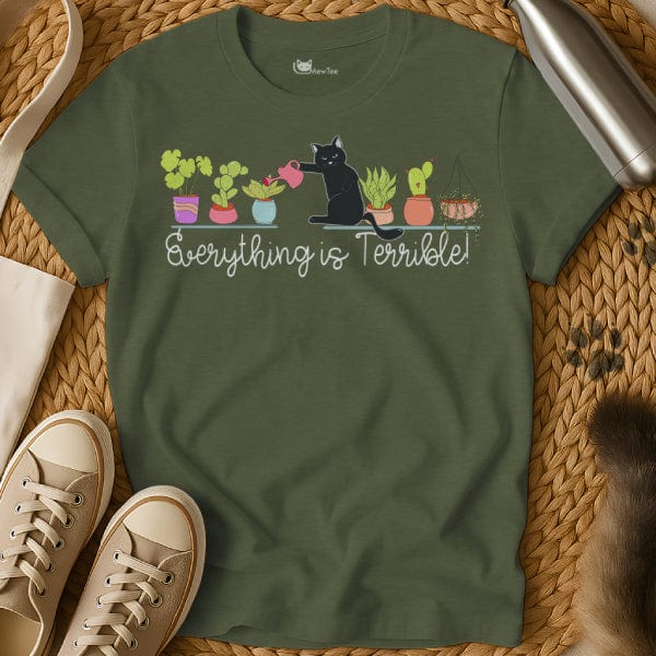 MewTee Military Green / S Terrible Shirt | Funny Cat Tee