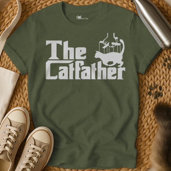 MewTee Military Green / S The Catfather Shirt | Cat Tee