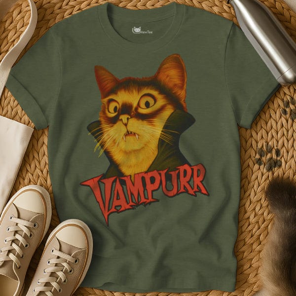 MewTee Military Green / S Vampurr T-Shirt | Cat Tee