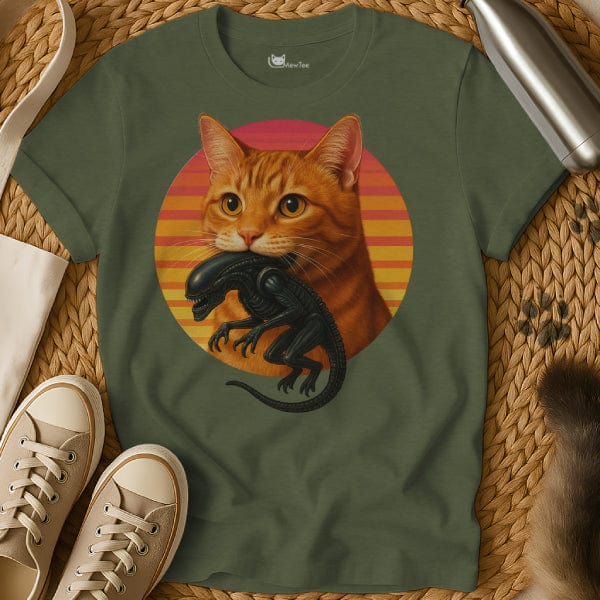 MewTee Military Green / S Xenomorph Shirt | Cat Tee