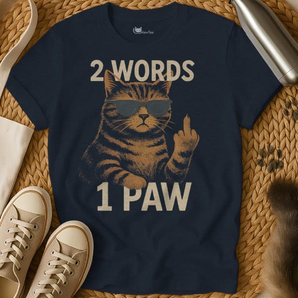 MewTee Navy / S 2 Words One Finger Tee