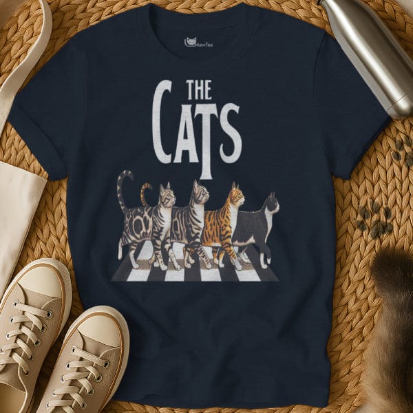 MewTee Navy / S Abbey Road Shirt | Cat Tee