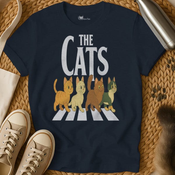 MewTee Navy / S Abbey Road T Shirt | Cat Tee