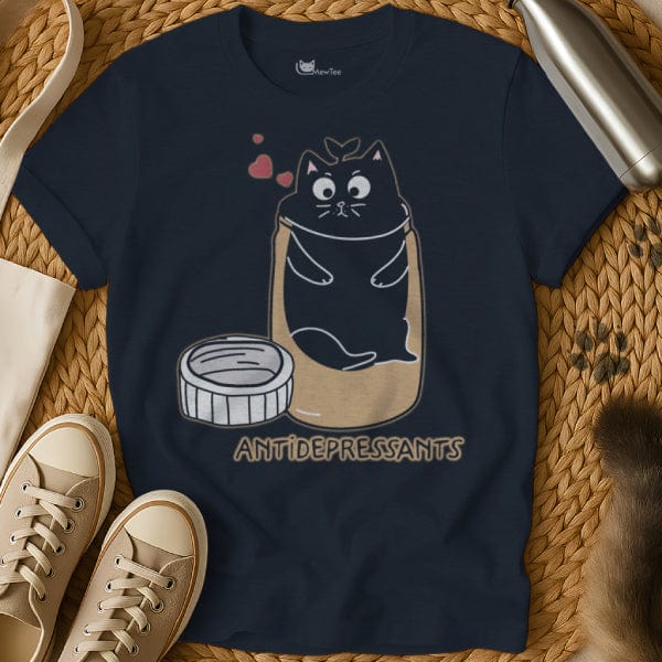 MewTee Navy / S Antidepressants Shirt | Cat Tee