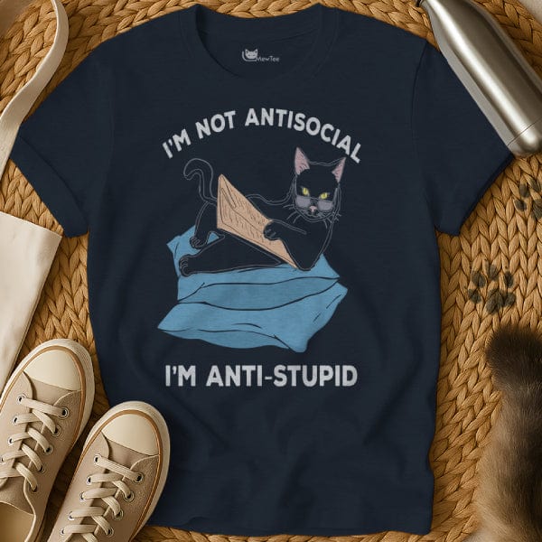 MewTee Navy / S Antisocial Shirt | Cat Tee