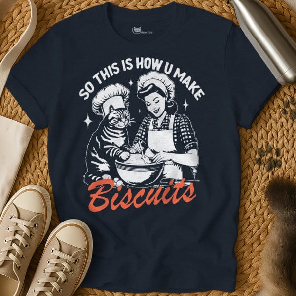 MewTee Navy / S Biscuits T Shirt | Cat Tee