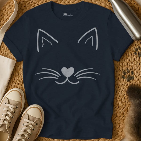 MewTee Navy / S Cat Face Shirt | Cat Tee