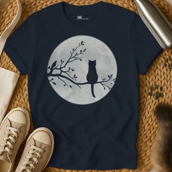 MewTee Navy / S Cat Moon | Cat Tee