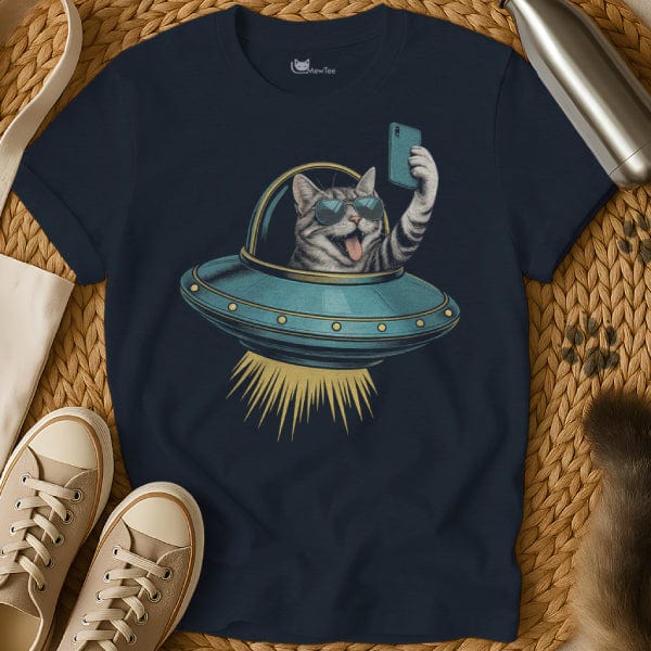 MewTee Navy / S Cat Selfie Shirt | Cat Tee