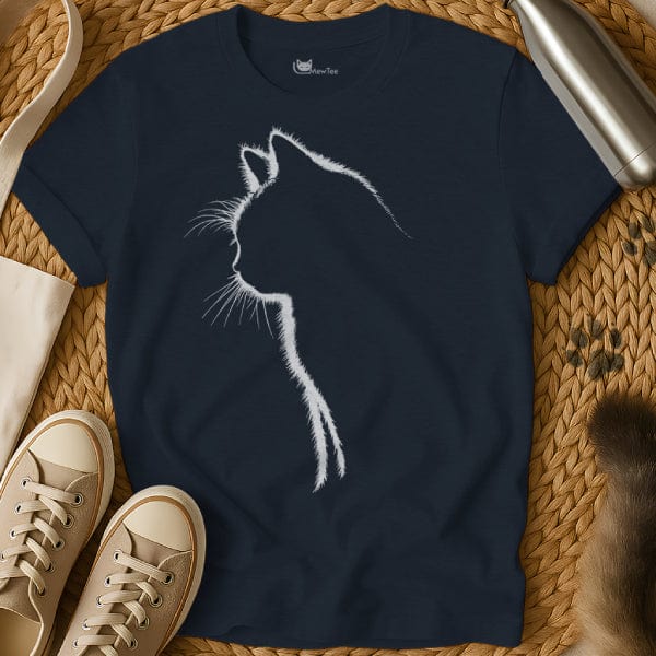 MewTee Navy / S Cat Silhouette Shirt