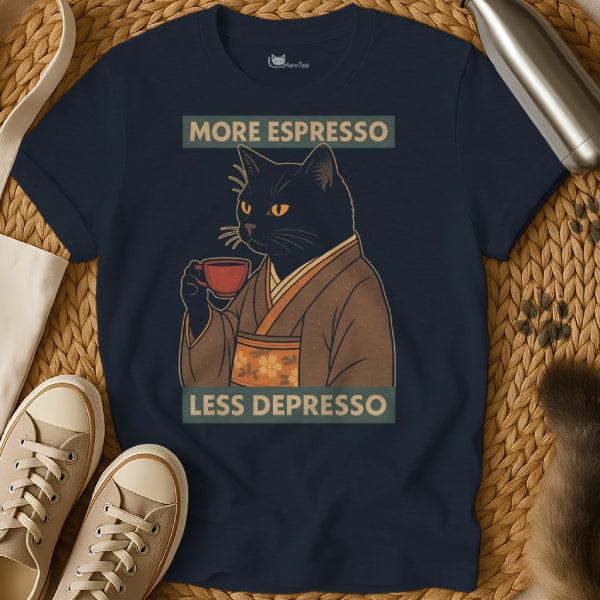 MewTee Navy / S Espresso T Shirt | Cat Tee