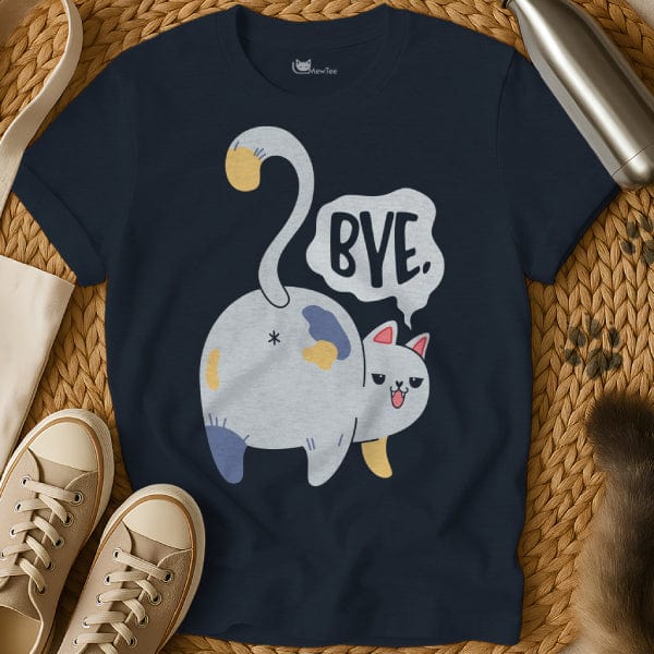 MewTee Navy / S Goodbye T Shirt | Cat Tee