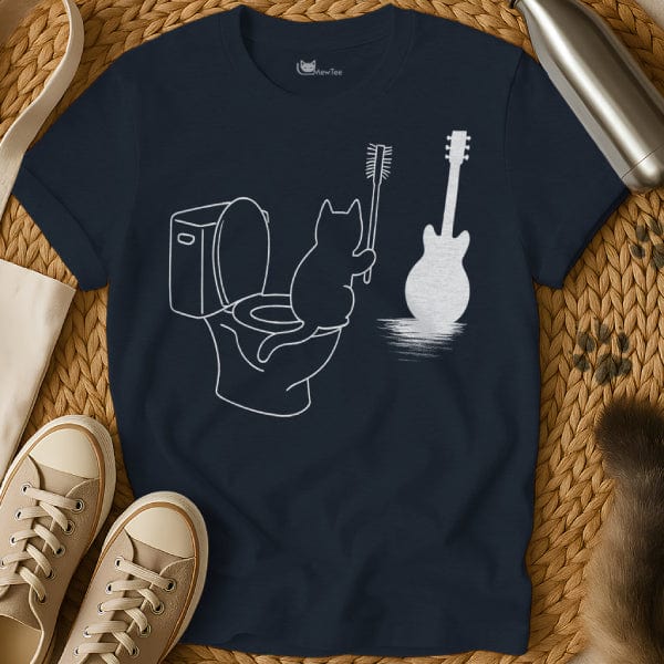 MewTee Navy / S Guitar Shirt | Cat Tee